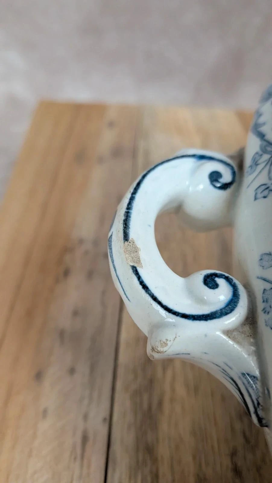 Légumière ancienne Kg Lunéville modèle Marceau décor bleu – photo 3